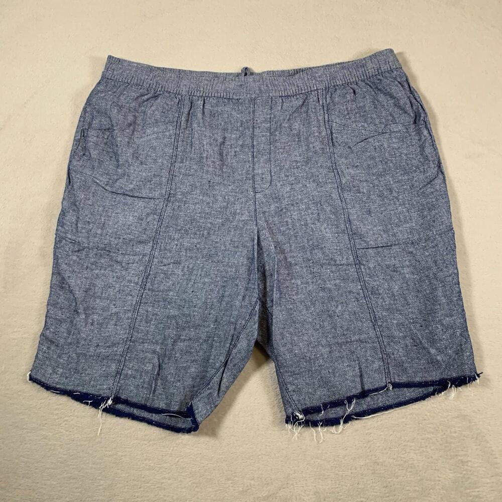 Old Navy Shorts Mens XL Blue 55% Linen‎ Blend Outdoors Beach Preppy 9.5" Inseam